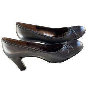 Aerology by Aerosoles Black Leather Pumps Heels Size 8.5M